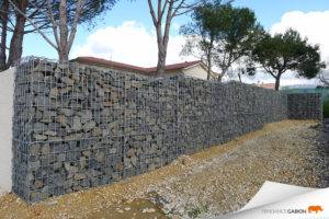 Muret décoratif en gabion