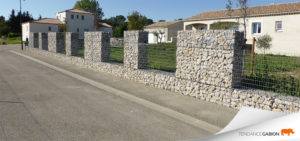 Muret de clôture en gabion Gard