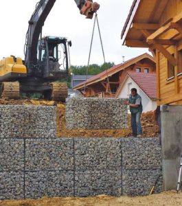 gabion pré-rempli mise en place