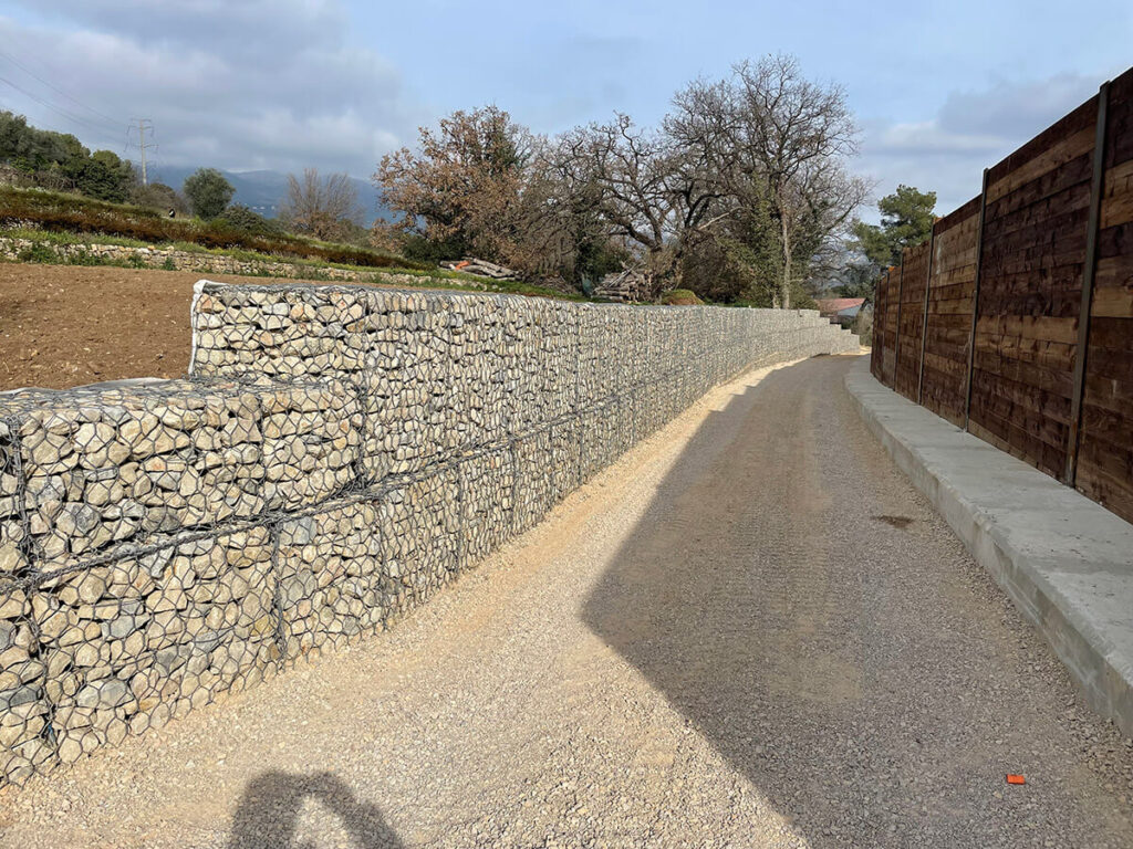 Mur de soutènement en gabion à maille double torsion, grillage souple